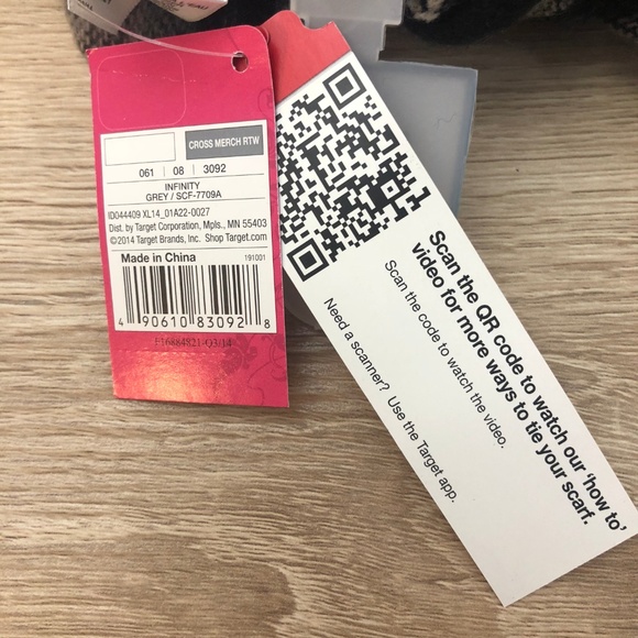 2/$25 Sale Black and Grey Infinity Fashion Scarf - Picture 5 of 6